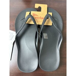 Men's Black Arch Support Flip-Flops